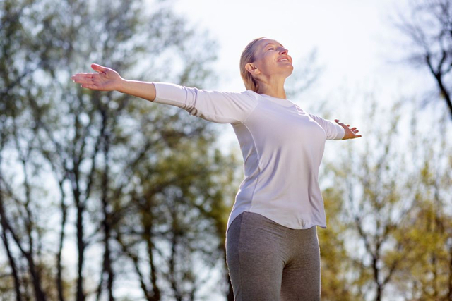 woman stretching