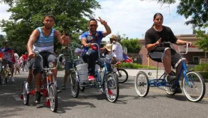 people on bicycles