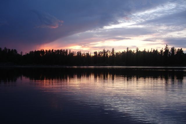 sunset over lake