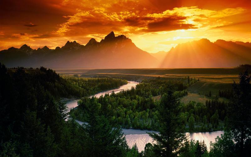 sunset tetons