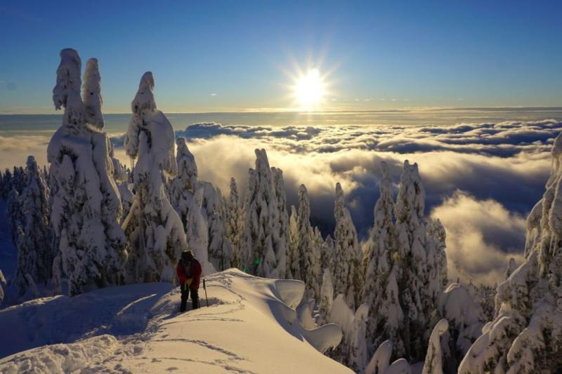 sun winter above clouds